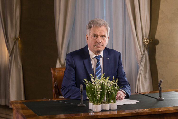 Republikens president Sauli Niinistös nyårstal den 1 januari 2022. Foto: Matti Porre/Republikens presidents kansli