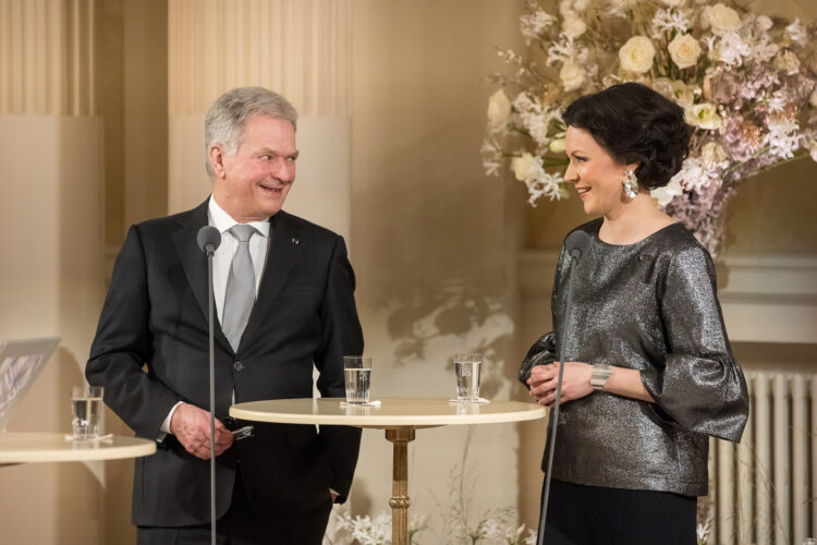 President of the Republic of Finland Sauli Niinistö and Mrs Jenni Haukio in the Independence Day TV broadcast, 6 December 2021. Photo: Matti Porre/Office of the President of the Republic of Finland