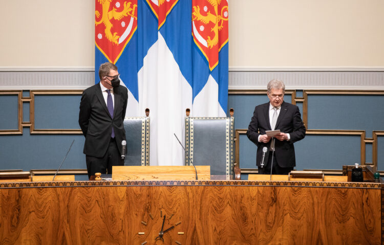 President Niinistö öppnade 2022 års riksmöte i riksdagen den 2 februari 2022. Foto: Hanne Salonen/Riksdagen
