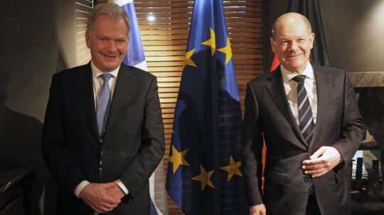 President of the Republic of Finland Sauli Niinistö and  Federal chancellor of Germany Olaf Scholz at Munich Security Conference on 19 February 2022. Photo: Tino Savolainen/The Office of the President of the Republic of Finland 