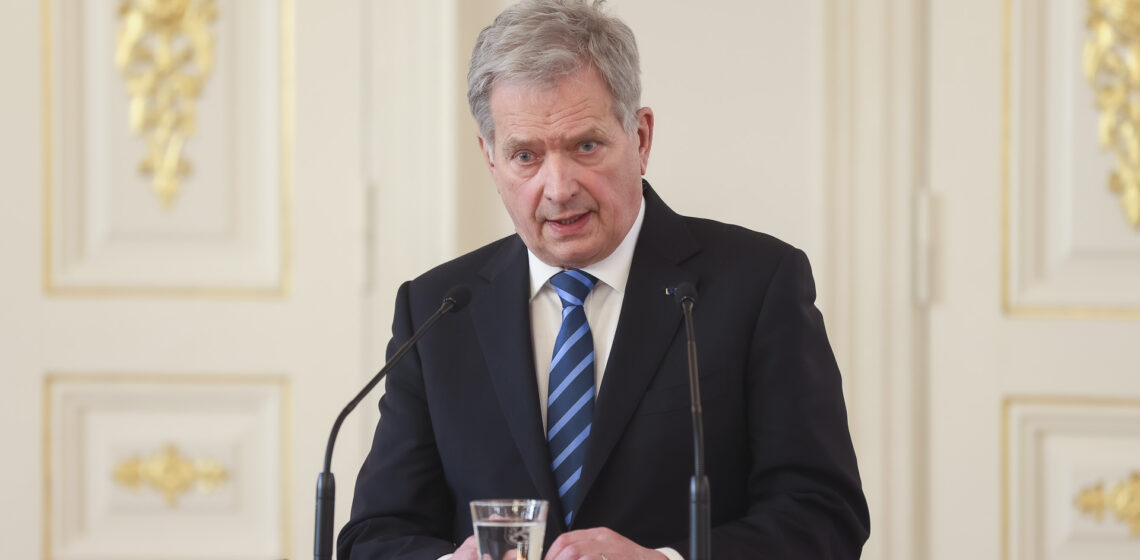 President Niinistö träffade företrädare för medierna på Presidentens slott torsdagen den 10 mars 2022. Foto: Juhani Kandell/Republikens presidents kansli