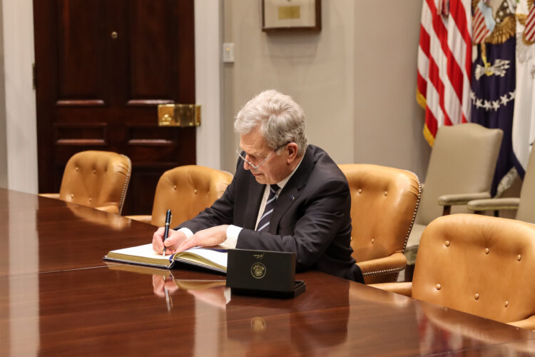 Republikens president Sauli Niinistö träffade Förenta staternas president Joseph R. Biden fredagen den 4 mars 2022 i Washington. Foto: Elina Karjalainen/Finlands ambassad i Washington