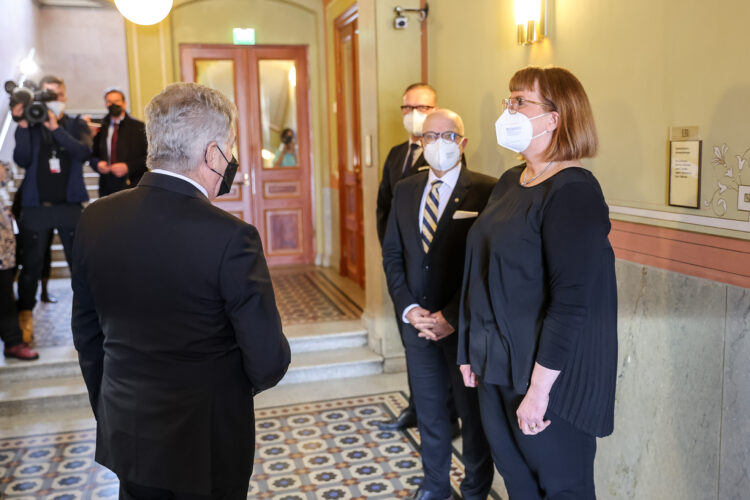 President Niinistö träffade ledningen för Borgå stad. Foto: Jouni Mölsä/Republikens presidents kansli
