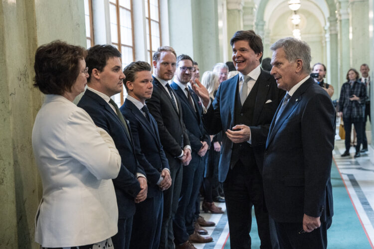 President Niinistö träffade Sveriges riksdags talman Andreas Norlén. Foto: Matti Porre/Republikens presidents kansli