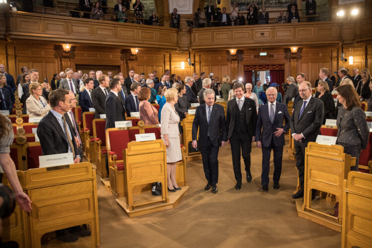 President Niinistö höll ett tal i Sveriges riksdag med rubriken "Ett ansvarstagande, starkt och stabilt Norden". Foto: Matti Porre/Republikens presidents kansli