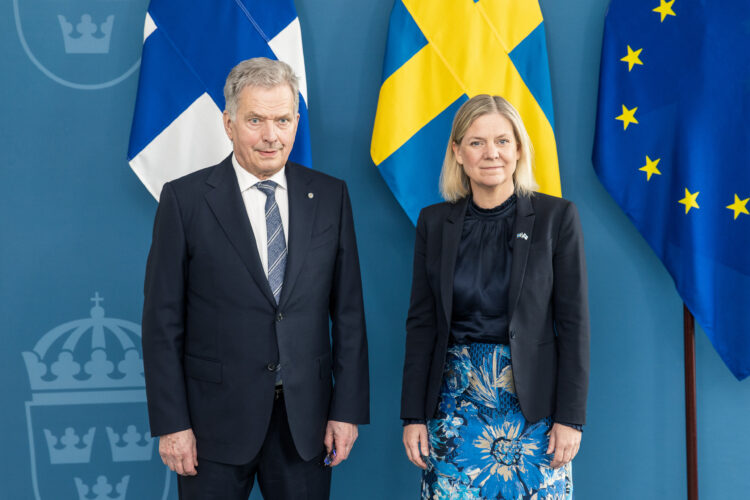 Tema för mötet med statsminister Magdalena Andersson var Finlands och Sveriges säkerhetspolitiska vägval. Foto: Matti Porre/Republikens presidents kansli