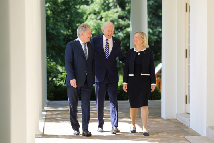 President of the Republic of Finland Sauli Niinistö met with President of the United States Joseph R. Biden, together with Prime Minister of Sweden Magdalena Andersson, in the White House on Thursday, 19 May 2022. Photo: Riikka Hietajärvi/Office of the President of the Republic of Finland