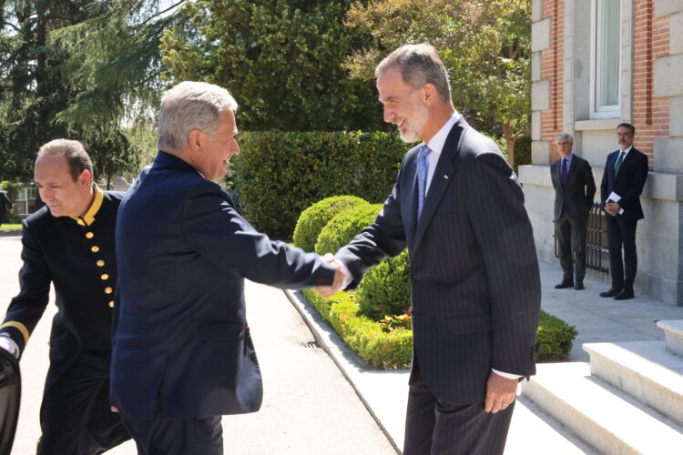 On Wednesday, President Niinistö started his day by meeting King of Spain Felipe VI. Photo: Juhani Kandell/Office of the President of the Republic of Finland