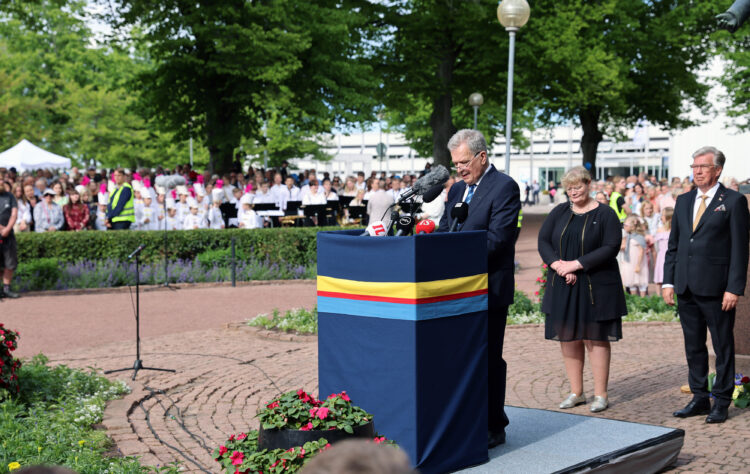 Republikens president Sauli Niinistös tal på Ålands självstyrelsedag den 9 juni 2022 i Mariehamn. Foto: Jouni Mölsä/Republikens presidents kansli