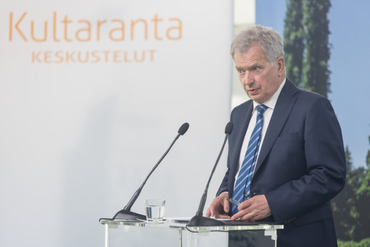 Presidentti Niinistön päätössanat vuoden 2022 Kultaranta-keskusteluissa maanantaina 13. kesäkuuta. Kuva: Juhani Kandell/Tasavallan presidentin kanslia