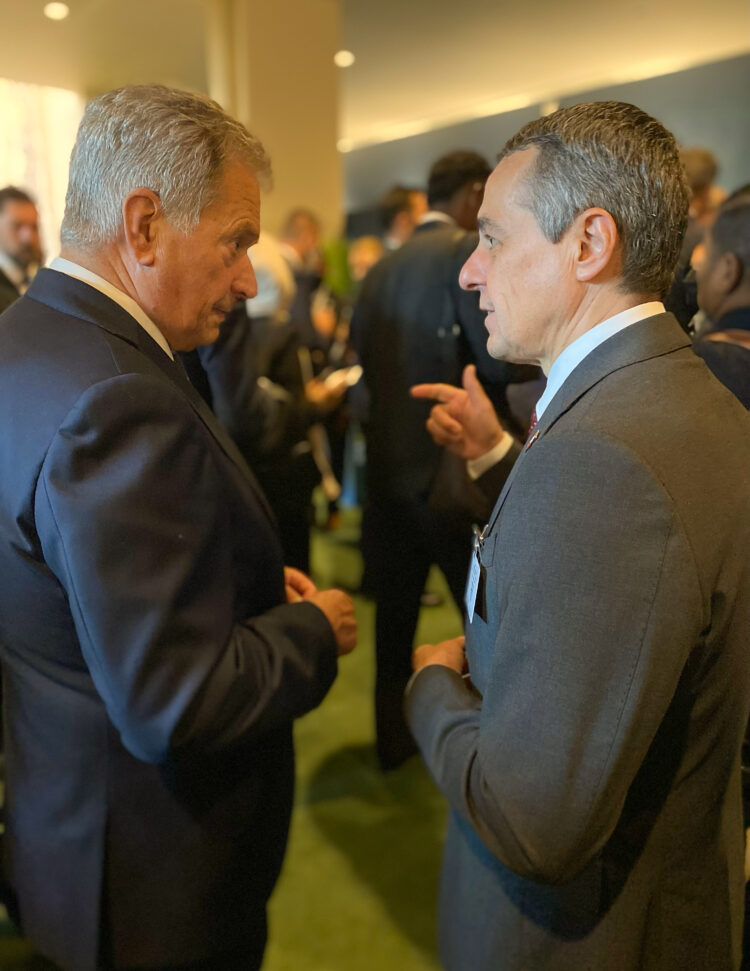 Presidentti Niinistö met with President of Switzerland Ignazio Cassis at the UN General Assembly in New York on 20 September 2022. Photo: Linda Hyttinen/Permanent Mission of Finland to the UN