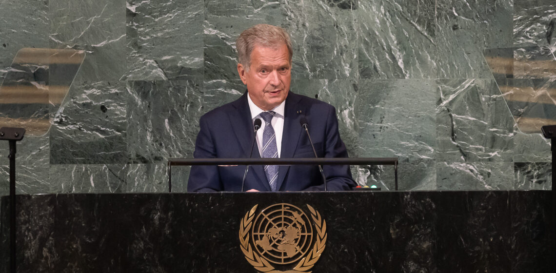 President Niinistö delivered Finland's National Statement at the Opening of the General Debate of the UN General Assembly. Photo: Agaton Strom/Permanent Mission of Finland to the UN