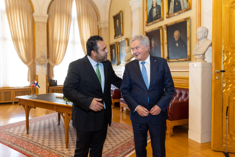 President Sauli Niinistö met with Masud Gharahkhani, President of the Norwegian Parliament, the Storting, in Oslo on 11 October 2022. Photo: Matti Porre / Office of the President of the Republic of Finland