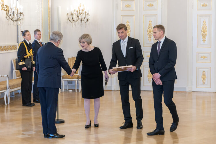 Tänä vuonna palkittiin toista kertaa pitkäaikainen kansainvälinen investoija, joka on luonut merkittävästi taloudellista arvoa Suomen talouteen. Palkinnon sai Andritz Oy. Kuva: Matti Porre/Tasavallan presidentin kanslia