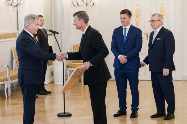 K. Hartwall Oy Ab, a family-owned company specialising in logistics equipment and services, received the Growth Company Award. Photo: Matti Porre / Office of the President of the Republic of Finland
