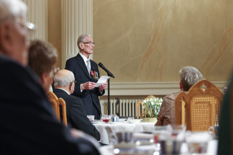 President of the Republic of Finland Sauli Niinistö and Mrs Jenni Haukio hosted a reception in honour of Finland’s independence for war veterans and members of the Lotta Svärd at the Presidential Palace on Thursday,1 December 2022. Photo: Matti Porre/The Office of the President of the Republic of Finland