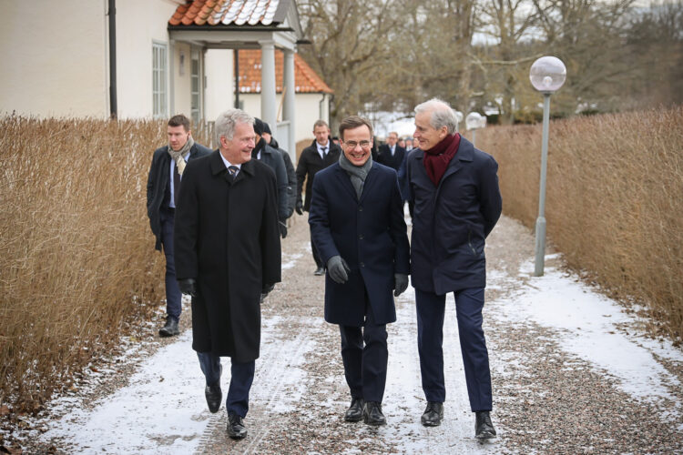 President Niinistö, Prime Minister Kristersson and Prime Minister Gahr Støre at Harpsund in Sweden.
Photo: Riikka Hietajärvi/Office of the President of the Republic of Finland 