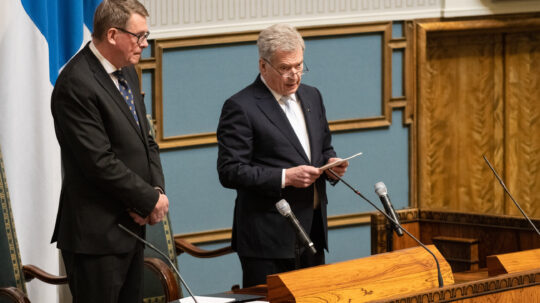 President of the Republic of Finland Sauli Niinistö held a speech at the closing of the electoral period on 29 March 2023. Photo: Tero Hanski / Parliament of Finland