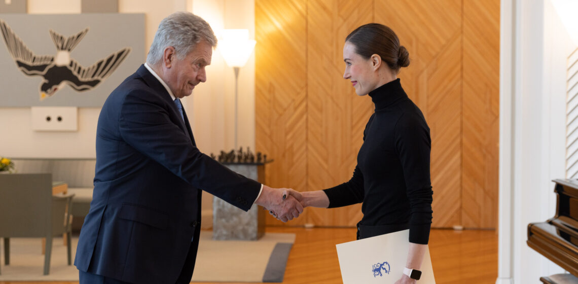 Prime Minister Sanna Marin submitted her Government’s request for resignation to President of the Republic Sauli Niinistö on Thursday 6 April at Mäntyniemi in Helsinki. Photo: Matti Porre/Office of the President of the Republic of Finland