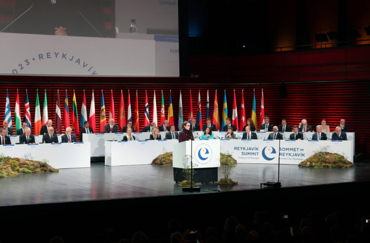 Iceland is currently holding the Presidency of the Council of Europe and Prime Minister of Iceland Katrín Jakobsdóttir opened the Summit. Photo: Riikka Hietajärvi/The Office of the President of the Republic of Finland