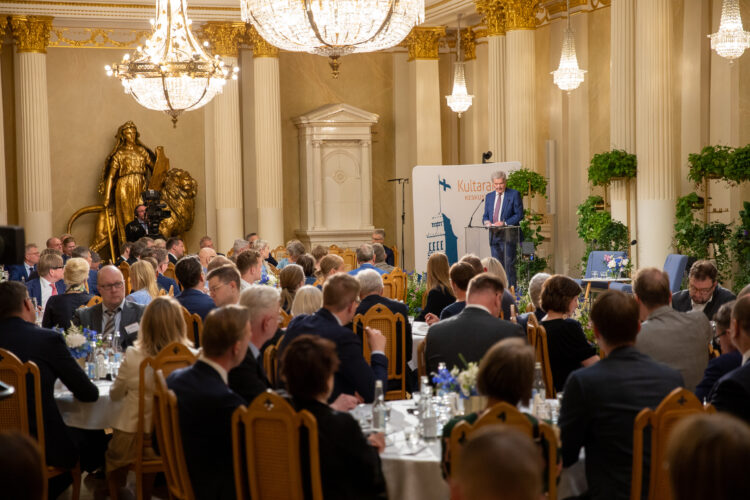 President Niinistö opened the Kultaranta Talks 2023 on Sunday 18 June with an address on the global geopolitical situation, great-power competition and Finland's position in the world. Photo: Matti Porre/The Office of the President of the Republic of Finland