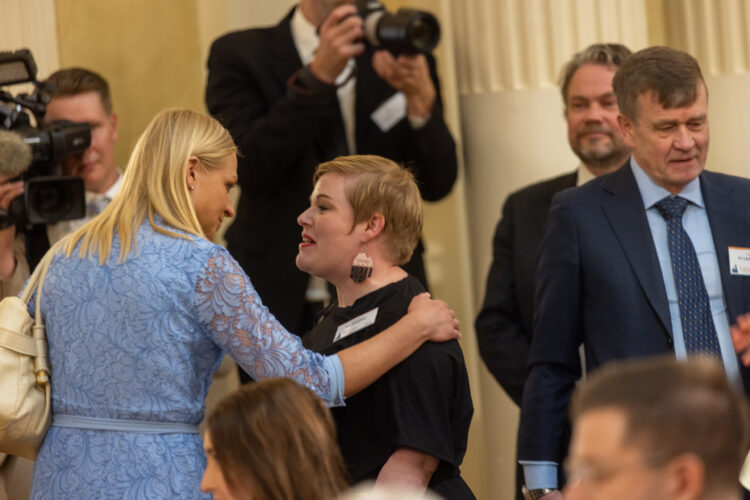 Efter president Niinistös öppningsanförande fortsatte  Gullrandadiskussionerna 2023 med en debatt om det geopolitiska läget, stormaktskonkurrensen och Finlands roll i världen. Foto: Matti Porre/Republikens presidents kansli