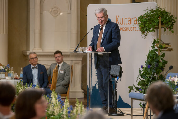 The Kultaranta Talks 2023 concluded with closing remarks by the President of the Republic of Finland. Photo: Matti Porre/The Office of the President of the Republic of Finland