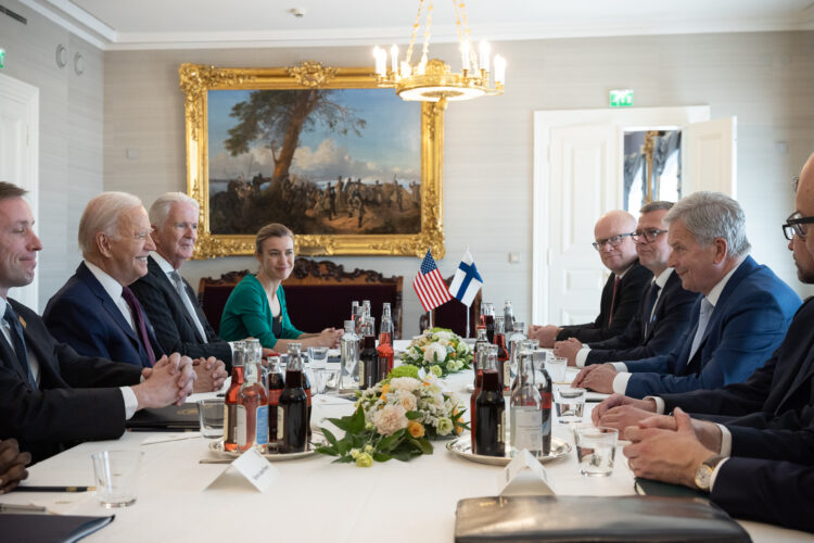 Bilaterala diskussioner mellan president Niinistö och president Biden torsdagen den 13 juli 2023. Foto: Matti Porre/Republikens presidents kansli