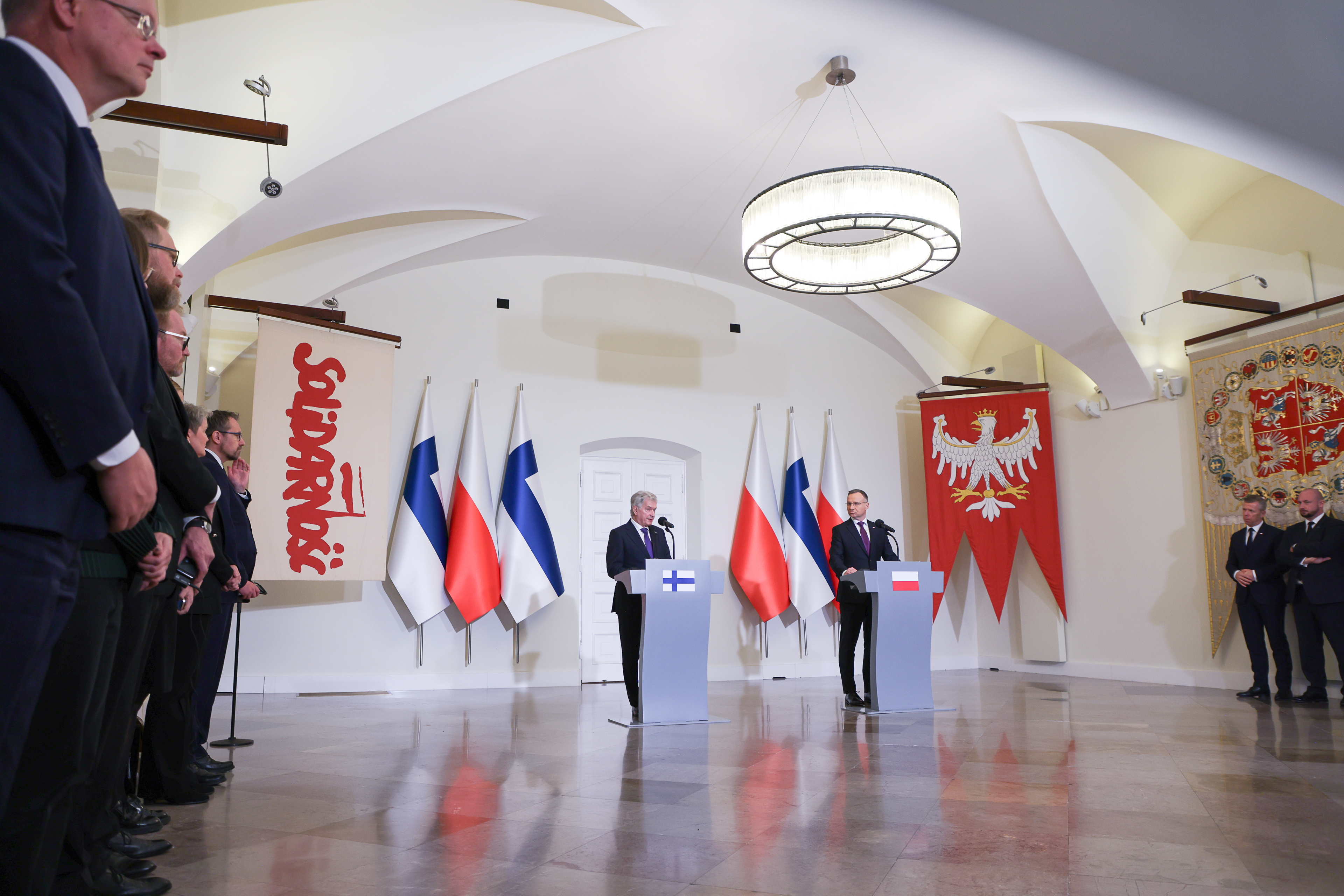 Gemensam presskonferens med de två presidenterna. Foto: Matti Porre/Republikens presidents kansli