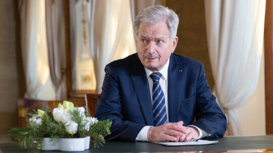 New Year’s Speech by President of the Republic of Finland Sauli Niinistö on 1 January 2024. Photo: Matti Porre/Office of the President of the Republic of Finland