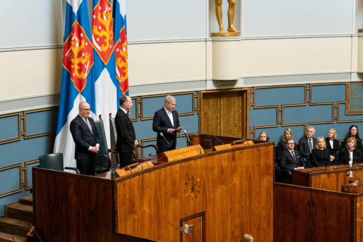 Republikens president Sauli Niinistö öppnade riksmötet 2024 i riksdagen den 7 februari 2024. Foto: Hanne Salonen/Riksdagen