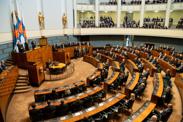 President of the Republic of Finland Sauli Niinistö declared the 2024 session of Parliament open on 7 February 2024. Photo: Hanne Salonen/Finnish Parliament