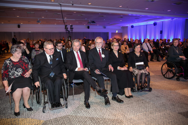 Tasavallan presidentti Sauli Niinistö puhui Invalidiliitto ry:n 80-vuotisjuhlaseminaarissa 15.11.2018
Kuva: Matti Porre/Tasavallan presidentin kanslia