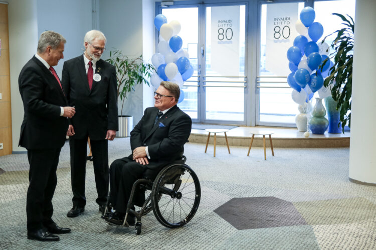 Tasavallan presidentti Sauli Niinistö puhui Invalidiliitto ry:n 80-vuotisjuhlaseminaarissa 15.11.2018
Kuva: Matti Porre/Tasavallan presidentin kanslia