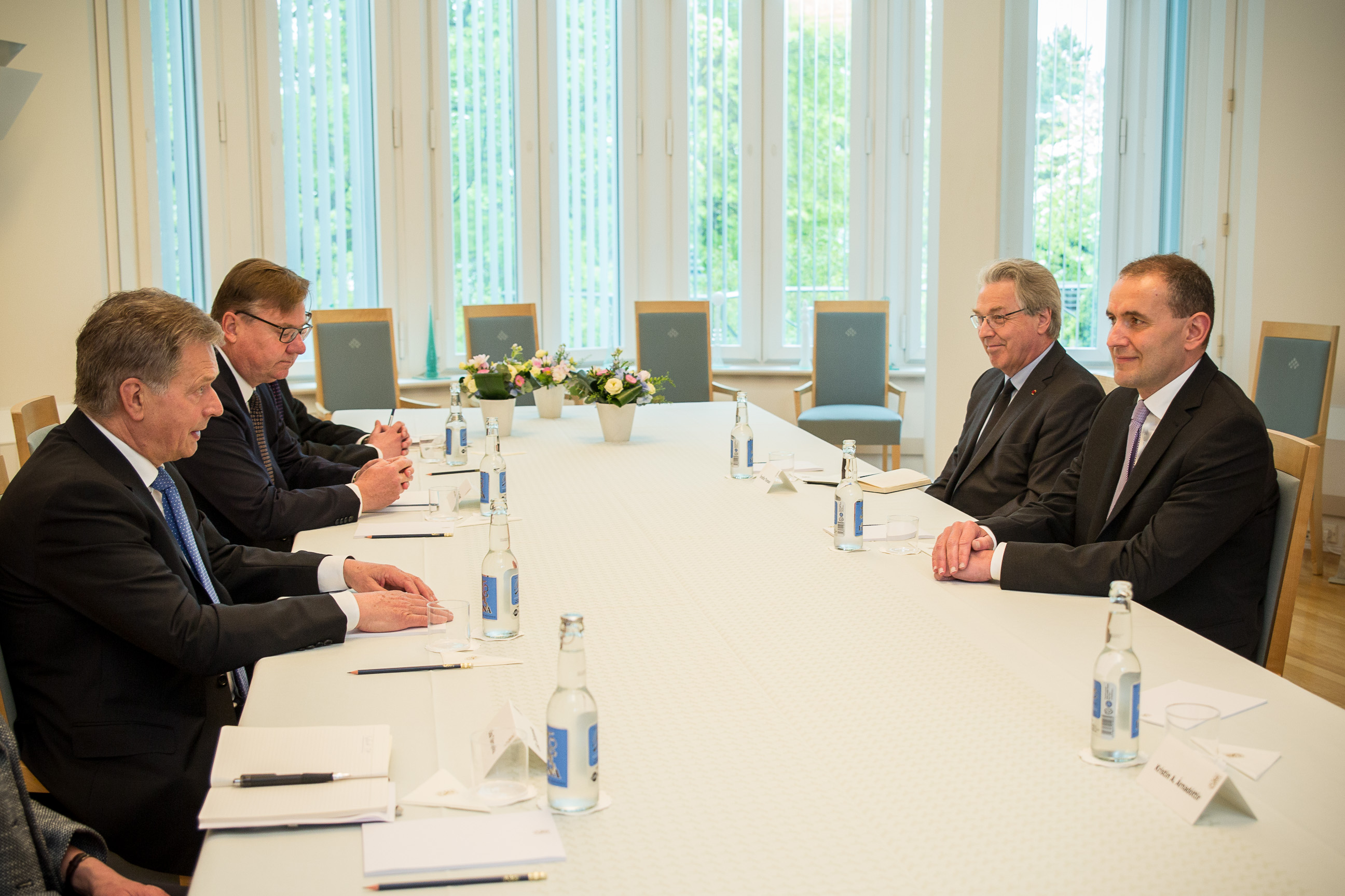 President of Iceland Guðni Thorlacius Jóhannesson and his wife, Eliza Jean Reid visit Finland on 31 May and 1 June 2017. President of the Republic Sauli Niinistö and Mrs Jenni Haukio received the Icelandic presidential couple in Mäntyniemi. Photo: Matti Porre/Office of the President of the Republic of Finland