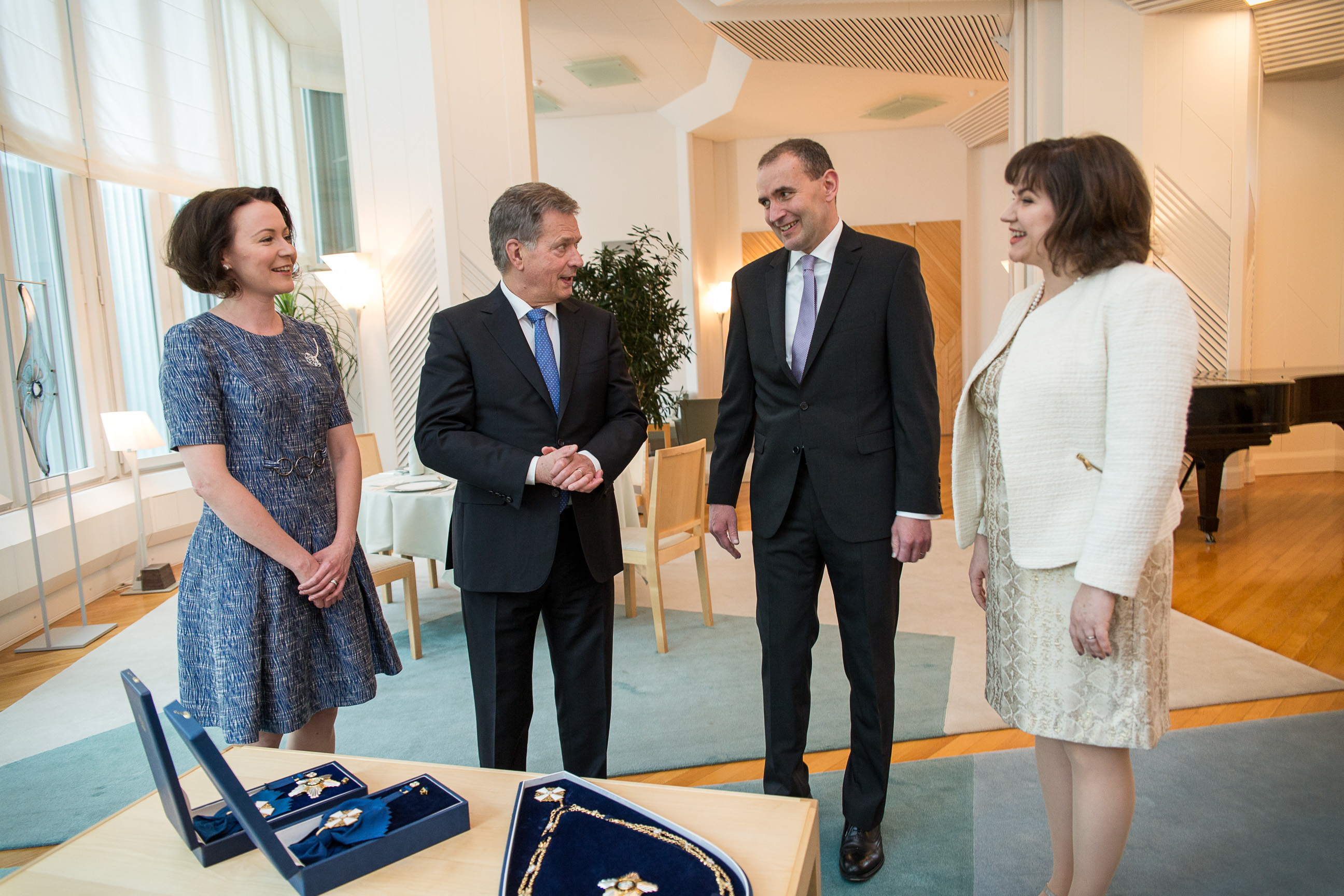 President of Iceland Guðni Thorlacius Jóhannesson and his wife, Eliza Jean Reid visit Finland on 31 May and 1 June 2017. President of the Republic Sauli Niinistö and Mrs Jenni Haukio received the Icelandic presidential couple in Mäntyniemi. Photo: Matti Porre/Office of the President of the Republic of Finland