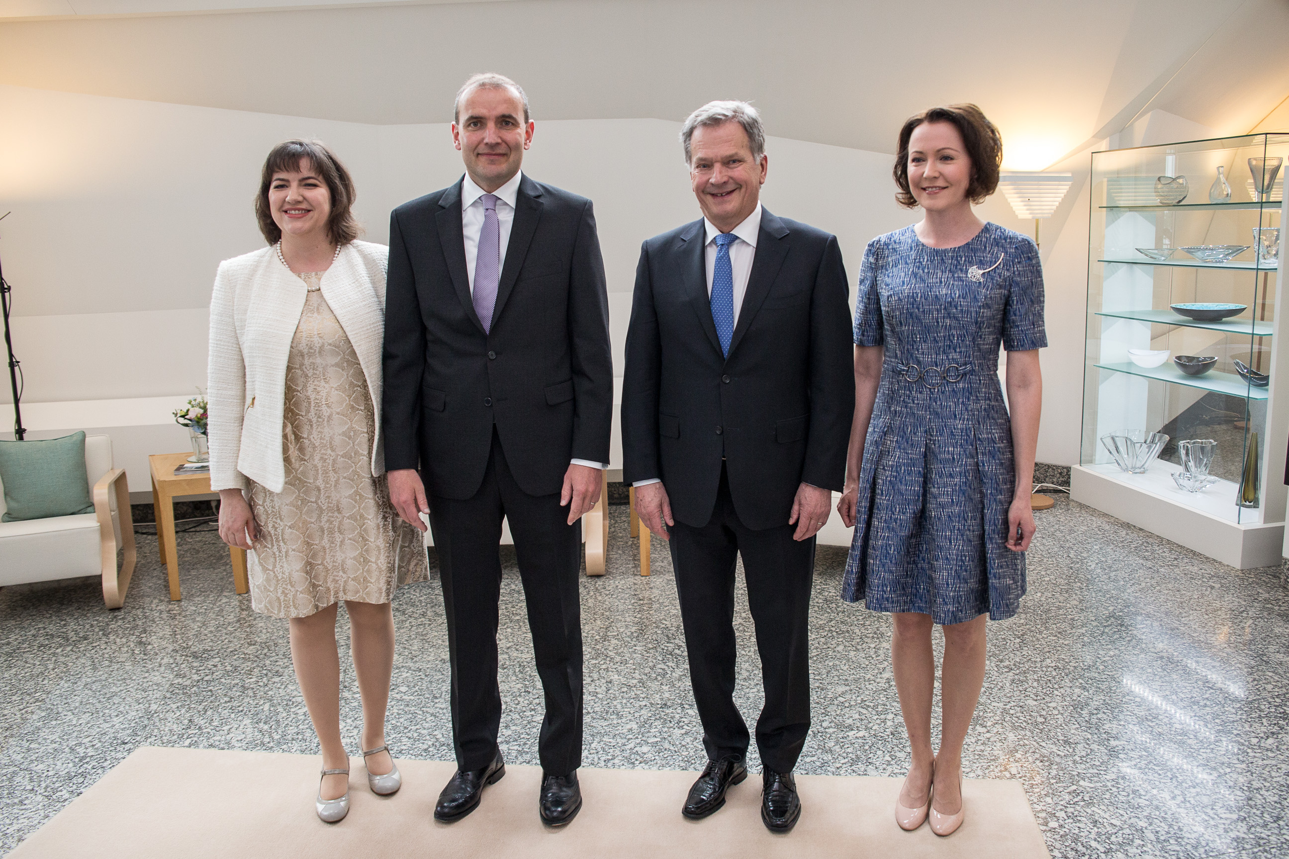 President of Iceland Guðni Thorlacius Jóhannesson and his wife, Eliza Jean Reid visit Finland on 31 May and 1 June 2017. President of the Republic Sauli Niinistö and Mrs Jenni Haukio received the Icelandic presidential couple in Mäntyniemi. Photo: Matti Porre/Office of the President of the Republic of Finland