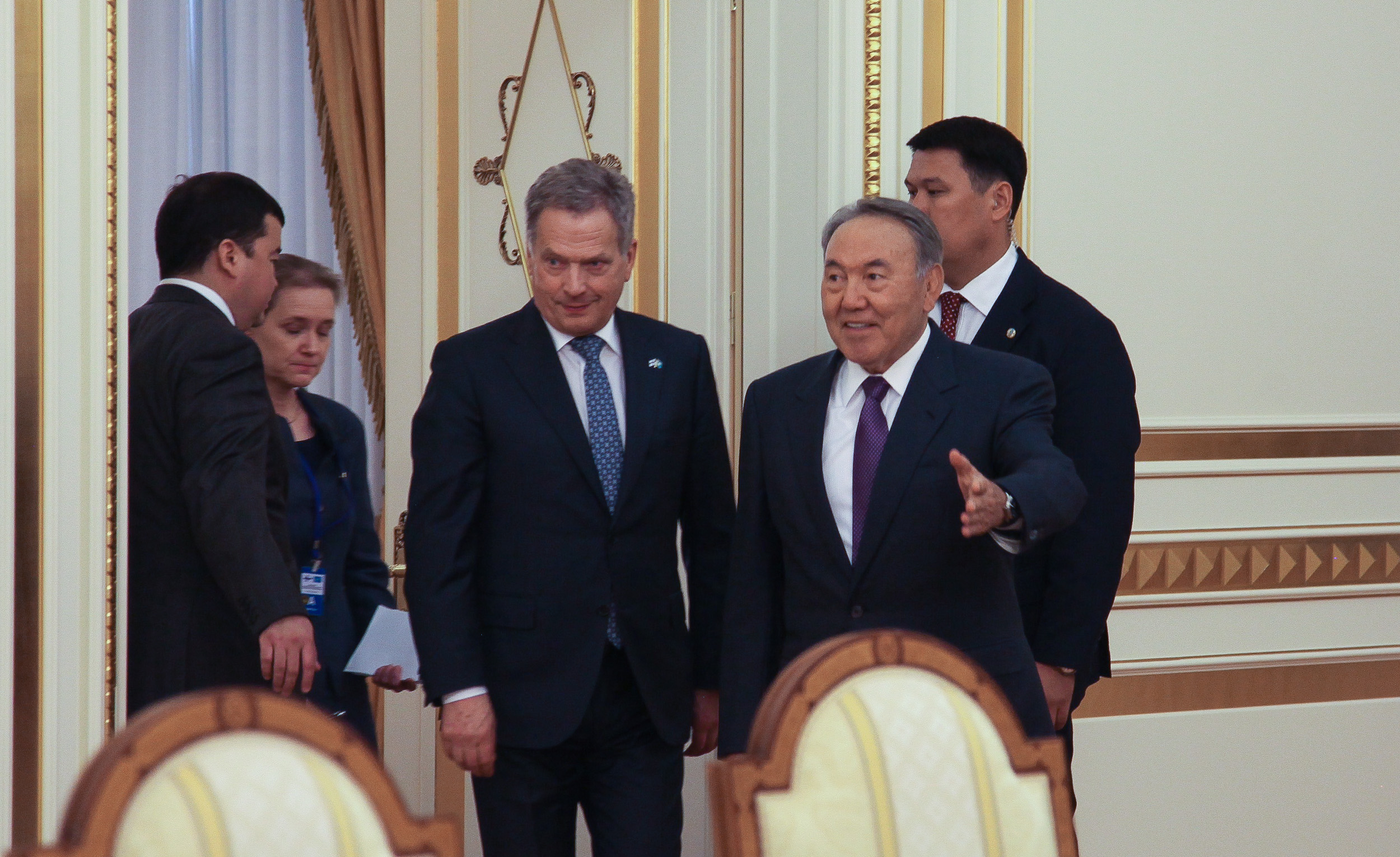 Presidentti Niinistö ja Kazakstanin presidentti Nursultan Nazarbajev tapasivat Astanassa 9.6.2015. Kuva: Tasavallan presidentin kanslia.