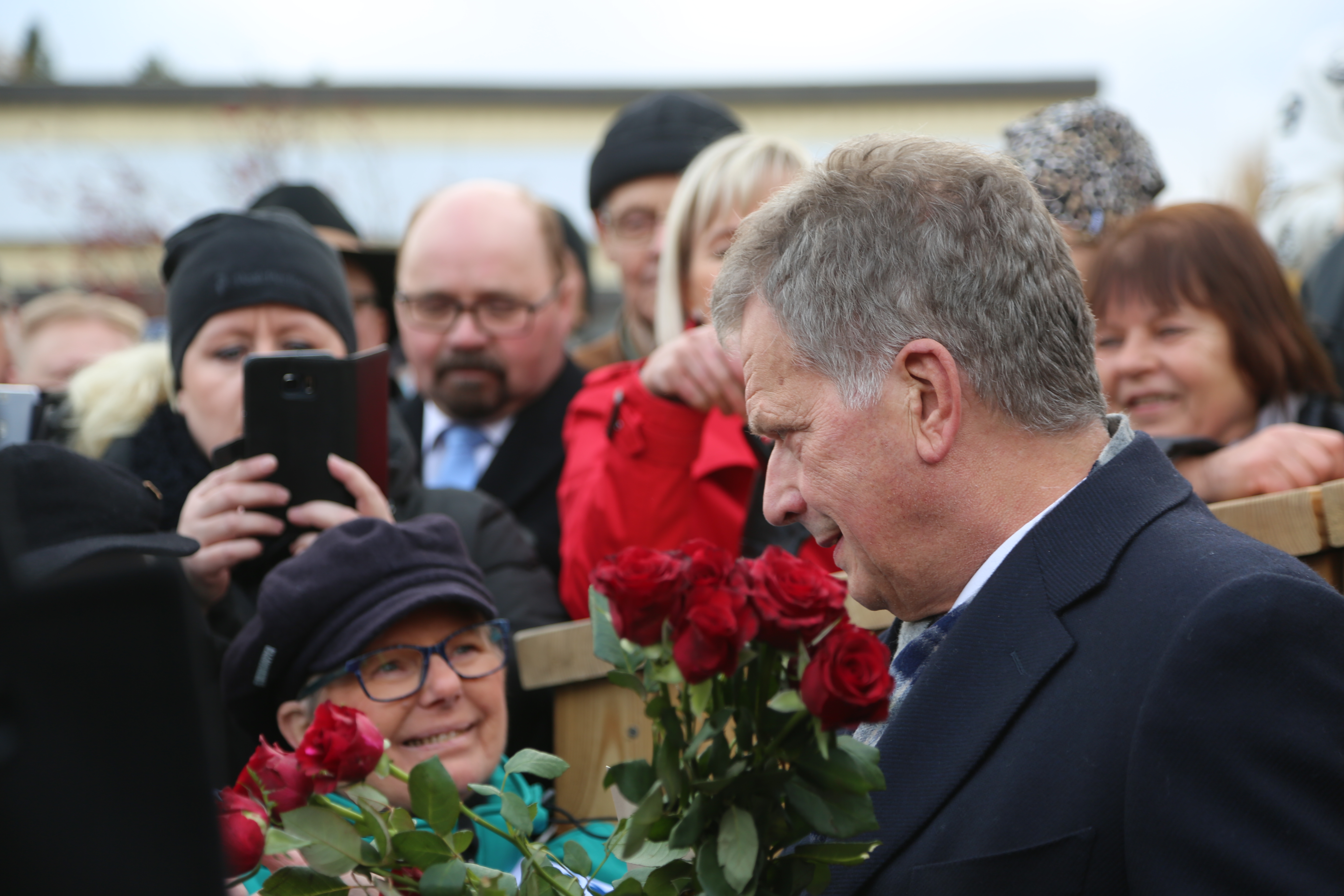 Presidentti Niinistö Karstulan torilla. Keski-Suomen maakuntamatka 18.10.2017
