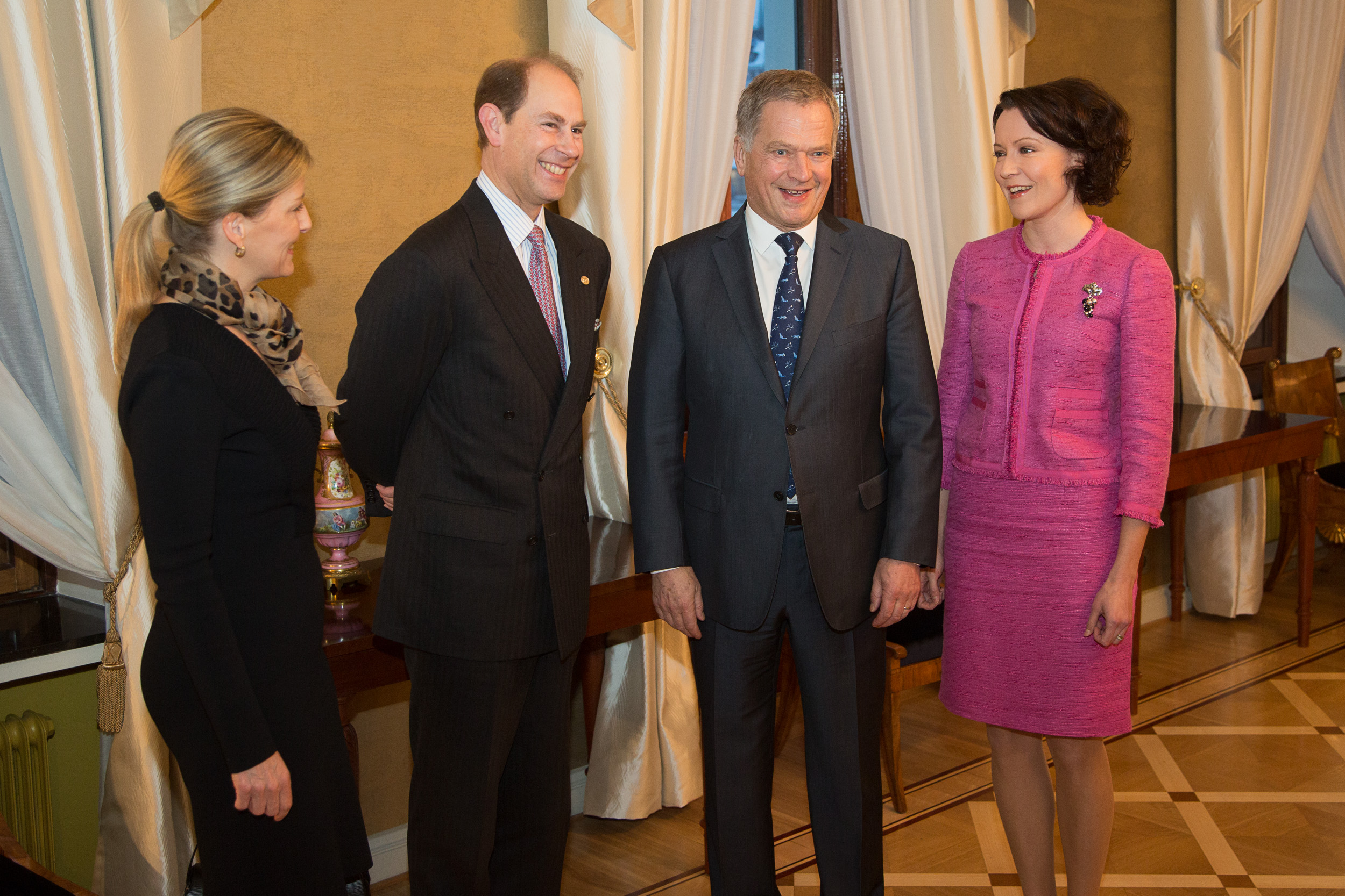 President Sauli Niinistö and Mrs Jenni Haukio met The Earl and Countess of Wessex on 2 February 2015. Copyright :copyright: Tasavallan presidentin kanslia / Office of the President of the Republic of Finland