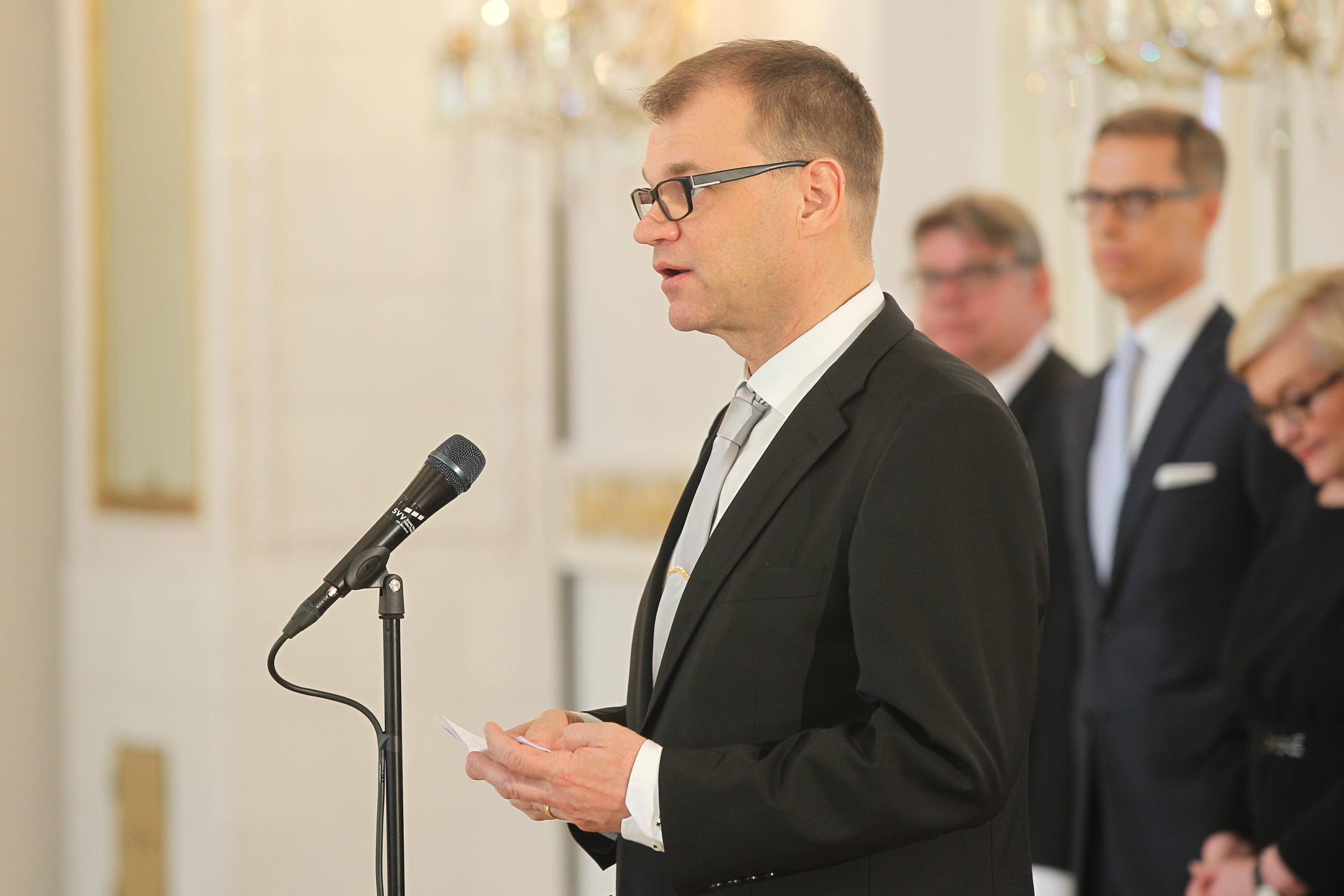 Uuden hallituksen tervehdyskäynti Presidentinlinnassa 29.5.2015.