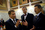             Presidentti Niinistö, presidentti Ilves ja puhemies Kövér. Kuva: Maiju Saari
