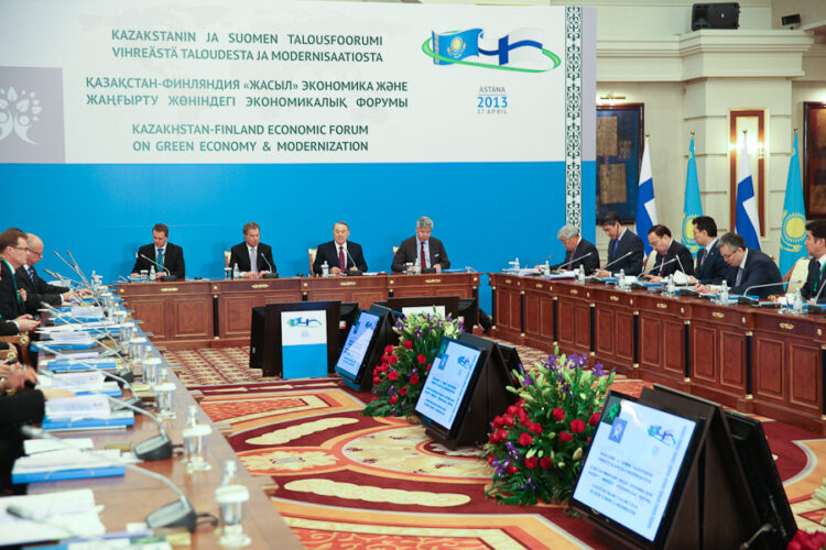  Molemmat presidentit osallistuivat Suomen ja Kazakstanin korkean tason yritystapahtumaan. Copyright © Tasavallan presidentin kanslia 