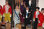 Kruununprinssi Frederik ja kruununprinsessa Mary sekä prinssi Joachim ja prinsessa Marie saapuvat juhlapäivälliselle. Copyright © Tasavallan presidentin kanslia 