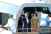 Presidenttipari saapui Killan laituriin Kultaranta VIII-aluksella. 