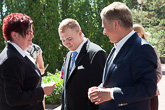  Presidentti Niinistö ja kerholainen Sebastian Wirta keskustelevat, vasemmalla tulkki Sari Pitkänen.