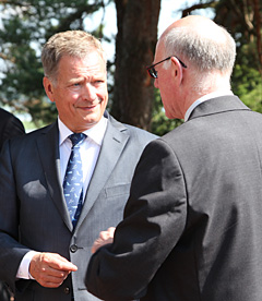 Presidentti Niinistö ja puhemies Lammert Kultarannassa. Kuva: Tasavallan presidentin kanslia.