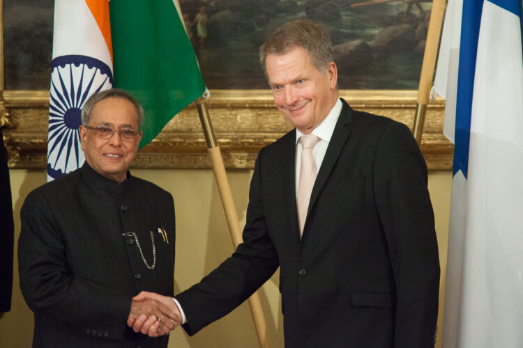  State visit of President of India Pranab Mukherjee on 14–16 October 2014. Copyright © Office of the President of the Republic  
