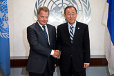  Presidentti Sauli Niinistö tapasi YK:n pääsihteerin Ban Ki-Moonin New Yorkissa sunnuntaina 21. syyskuuta Copyright © Tasavallan presidentin kanslia 