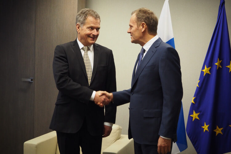  President Niinistö with President of the European Council Donald Tusk in Brussels on 21 January 2015. Copyright © Office of the President of the Republic 
